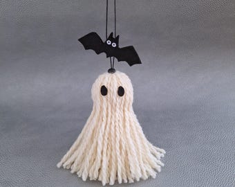 Hängender Geist, Halloween Ornament, Gespenst Quaste mit Fledermaus