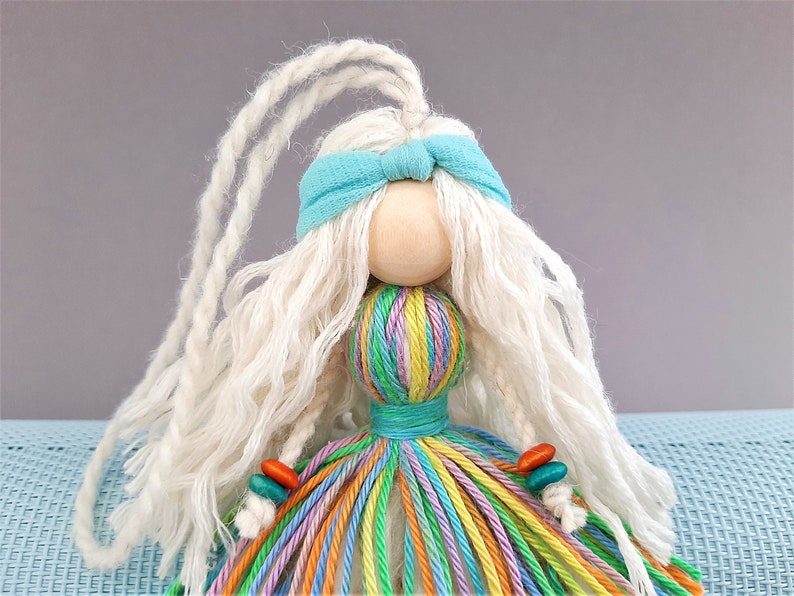 Macrame Art Doll Handmade Hanging Yarn Doll Small Bohemian - Etsy