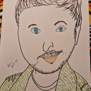 911 Boyband Mitglied Lee Brennan handgezeichnet Potrait