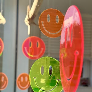 Smiley, Sonnenfänger, Garten, Outdoor, Happy, Acryl, fluoreszierend, leuchtend
