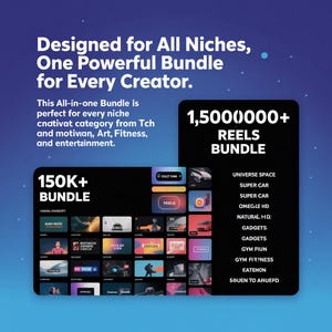 1,50,000+ Ultimate Mega Reels Bundle – Trending Social Media Viral Reels for Instagram, TikTok, and Youtube Faceless Content