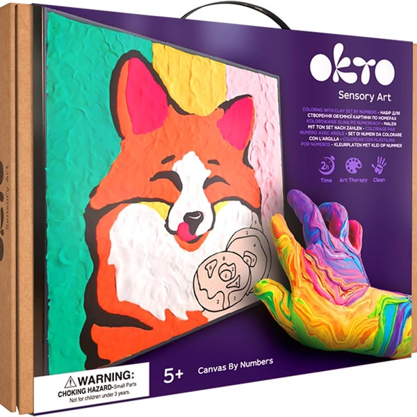 Air Dry Clay | Paint by Numbers with air Dry Clay "Fox" | Air Clay for Kids and Kids Art