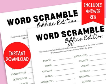 Word Scramble Game Office Edition | Printable Game | Team Building Activity | Office Icebreaker | Happy Hour Game | Work Party Game