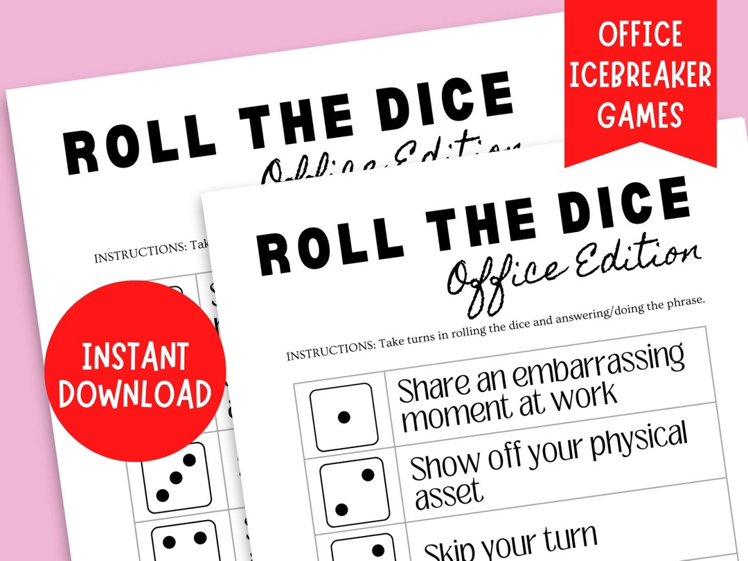 Roll the Dice Game Office Edition Get to Know Me Game Team Building