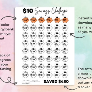 10-dollar Savings Challenge Printable Money Savings Challenge Printable ...