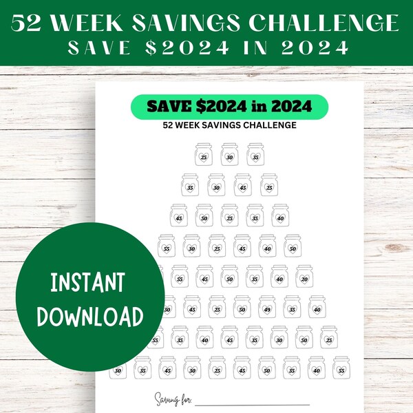 2024 Savings Challenges Etsy