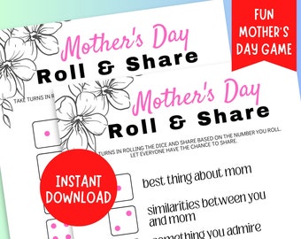 Mothers Day Roll and Share | Mothers Day Party Game | Mothers Day Activity | Family Games | Fun Moms Day Game for Kids, Teens & Adults