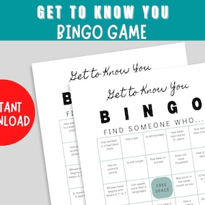 Get to Know You Bingo | Find the Guest Human Bingo | Printable Games | Fun Icebreaker Activity | Icebreaker Bingo | Team Building Activity