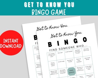 Get to Know You Bingo | Find the Guest Human Bingo | Printable Games | Fun Icebreaker Activity | Icebreaker Bingo | Team Building Activity