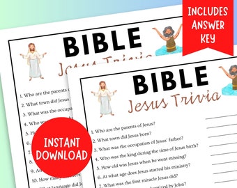 Jesus Trivia Bible Game | Bible Study Group Party Game | Bible Games for Kids & Adults | Fun Church Party Games | Church Bible Game