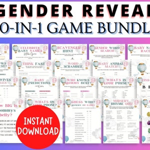20 Gender Reveal Games Bundle | Gender Reveal Games | Printable Gender Reveal Party Games | Gender Reveal Ideas | Gender Reveal Bundle Games