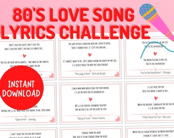 80’s Love Songs Lyrics Challenge Game | Fast Thinking and Singing Family Party Game | Valentines Finish the Lyric Game | Musical Group Games