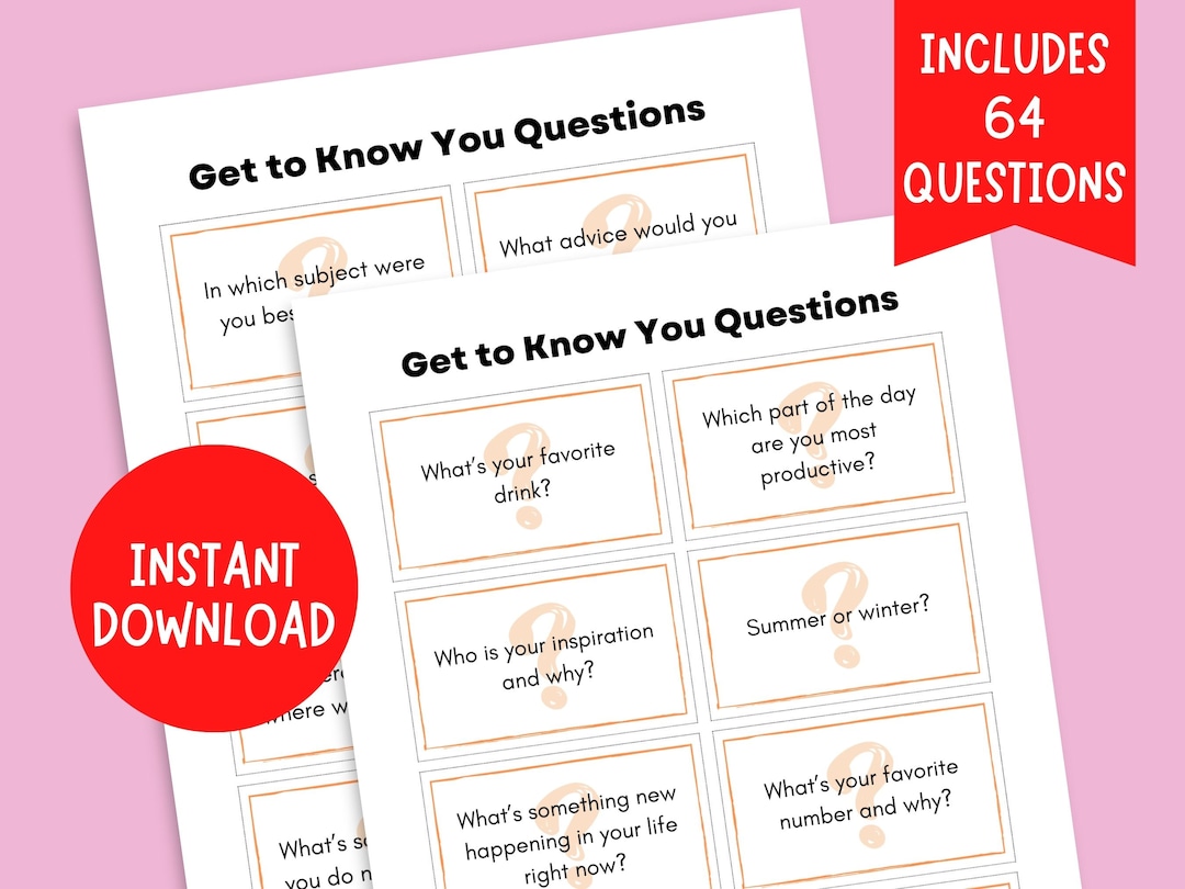 Get to Know You Questions Team Building Icebreaker Fun Icebreaker Activity Get to Know Me