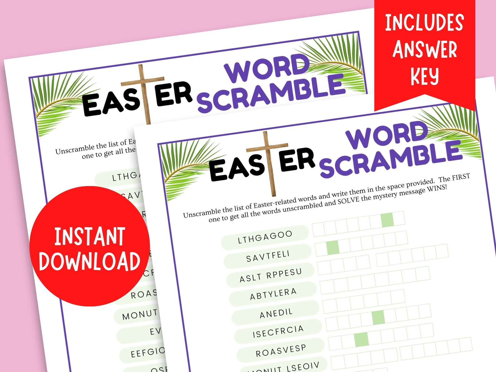 Easter Word Scramble Game Printable Easter Game Printable Easter ...