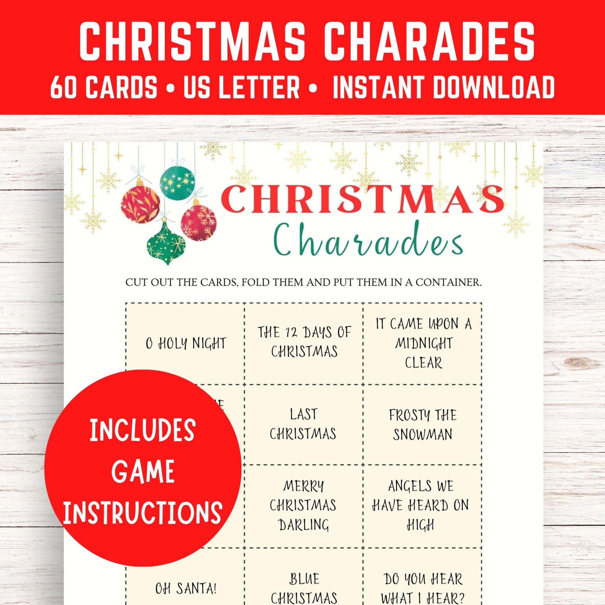 60 Christmas Charades Christmas Party Game Christmas Carol Charades Printable Game Christmas Acting Out Game Christmas Song Game - Etsy 60-christmas-charades-christmas-party-game-christmas-carol-charades-printable-game-christmas-acting-out-game-christmas-song-game-etsy