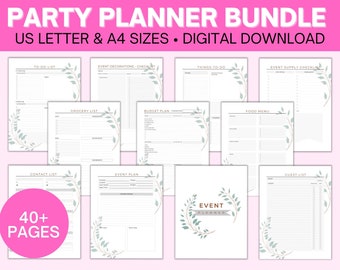 Event Planner Bundle | Printable Party Planner | Event Organizer | Party and Event Organizer Printable | Party Checklist and Templates