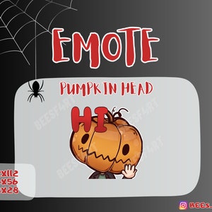 Halloween pumpkin head Hi emote || twitch || discord