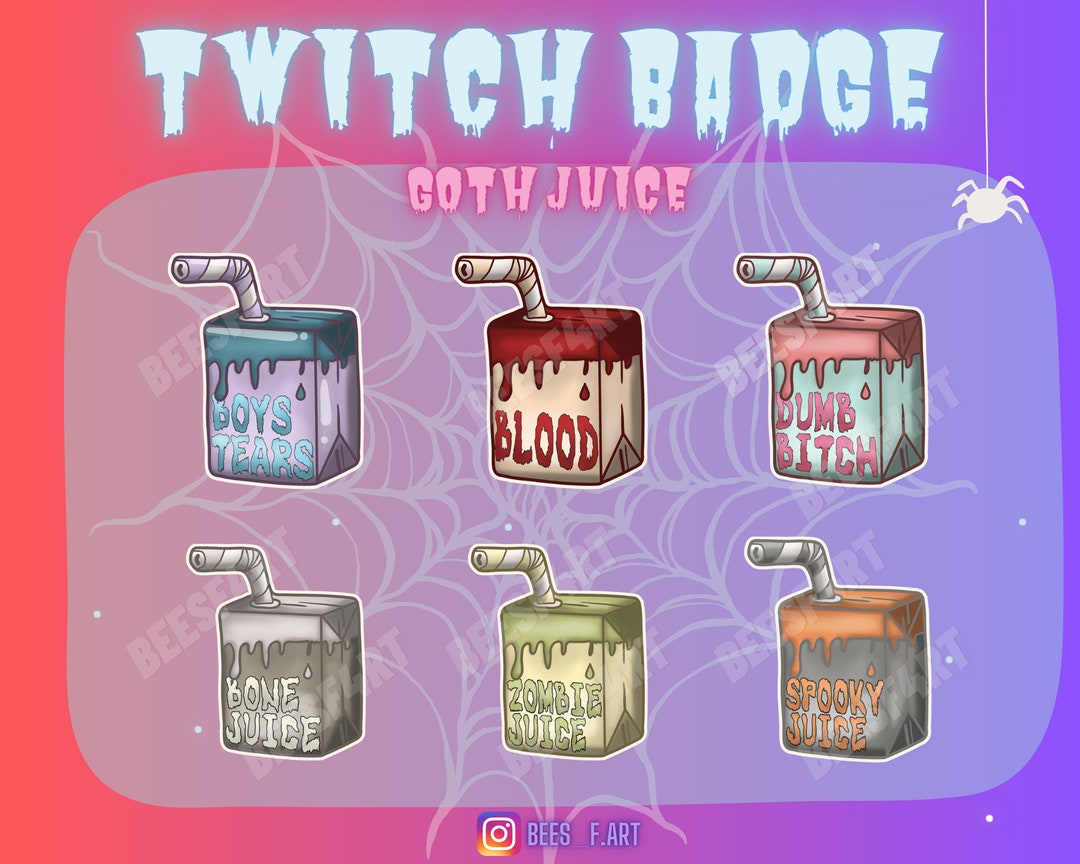 Goth Juice Twitch/ Discord Sub Badges Etsy