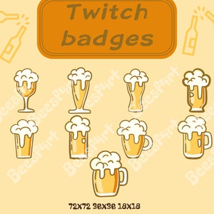 Beer sub/bit badges twitch