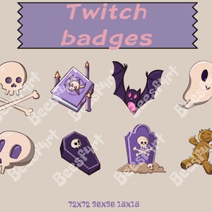 Creepy horror goth twitch/ discord badges pack