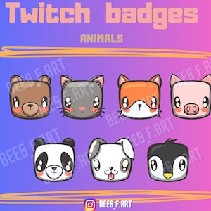 Cute animal twitch | discord streamer badges