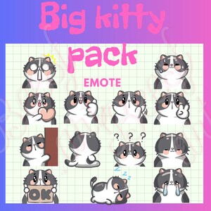 Big cute cat twitch/discord emote pack
