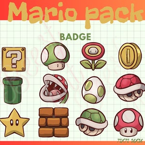 Mario twitch sub/bit badges set