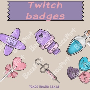Goth twitch sub/ bit badges