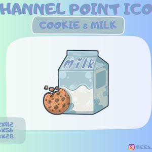 Milk and cookie | food | yummy | twitch channel points icon