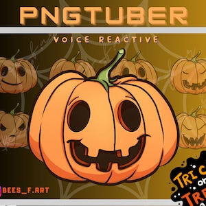 Pngtuber&quot; Pet&quot; Halloween Pumpkin| Voice Reactive | Twitch Streamer Vtuber V-tuber | veadotube file| ready to use