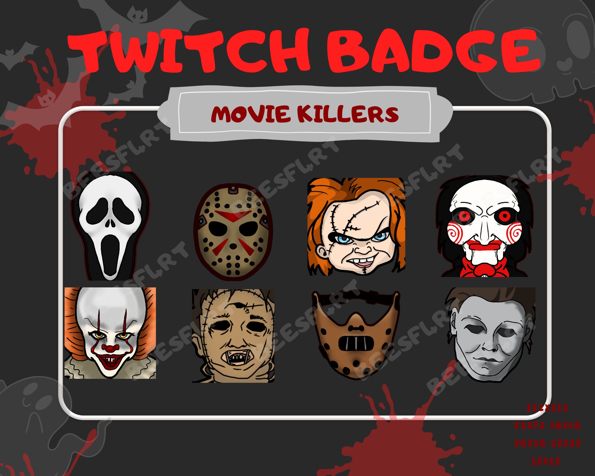 Twitch Badges Horror Movie Killer Etsy