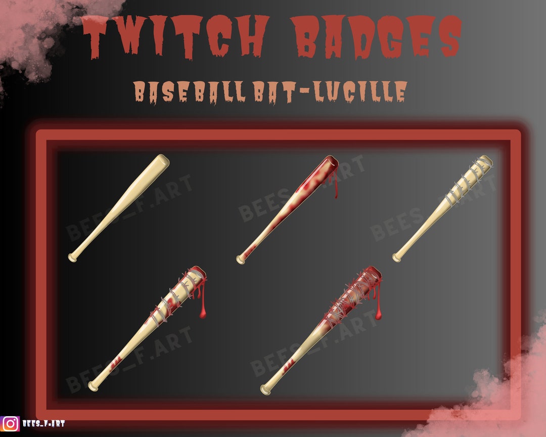 Baseball Bat Lucille Twitch / Discord Sub Badges Etsy