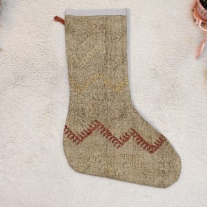 Handmade Kilim Christmas Stocking: Vintage Boho Decor
