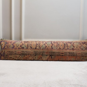 Handmade Kilim Lumbar Pillow Cover: Vintage Turkish Rug, Floral Design (12x48 in)