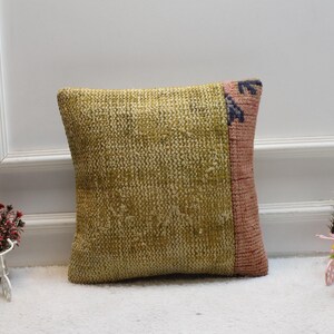 Vintage Turkish Rug Pillow Cover: 16x16 Boho Decor