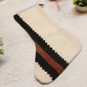 Home Design Noel Sock, Decorative Christmas Sock, Handmade Kilim Stocking, Vintage Noel Gift Kilim Sock, Boho Decor Kilim Sock,Handmade Sock
