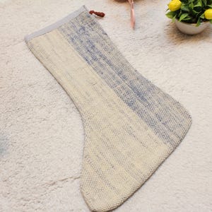 Handmade Kilim Sock: Organic Wool Decorative Noel Sock