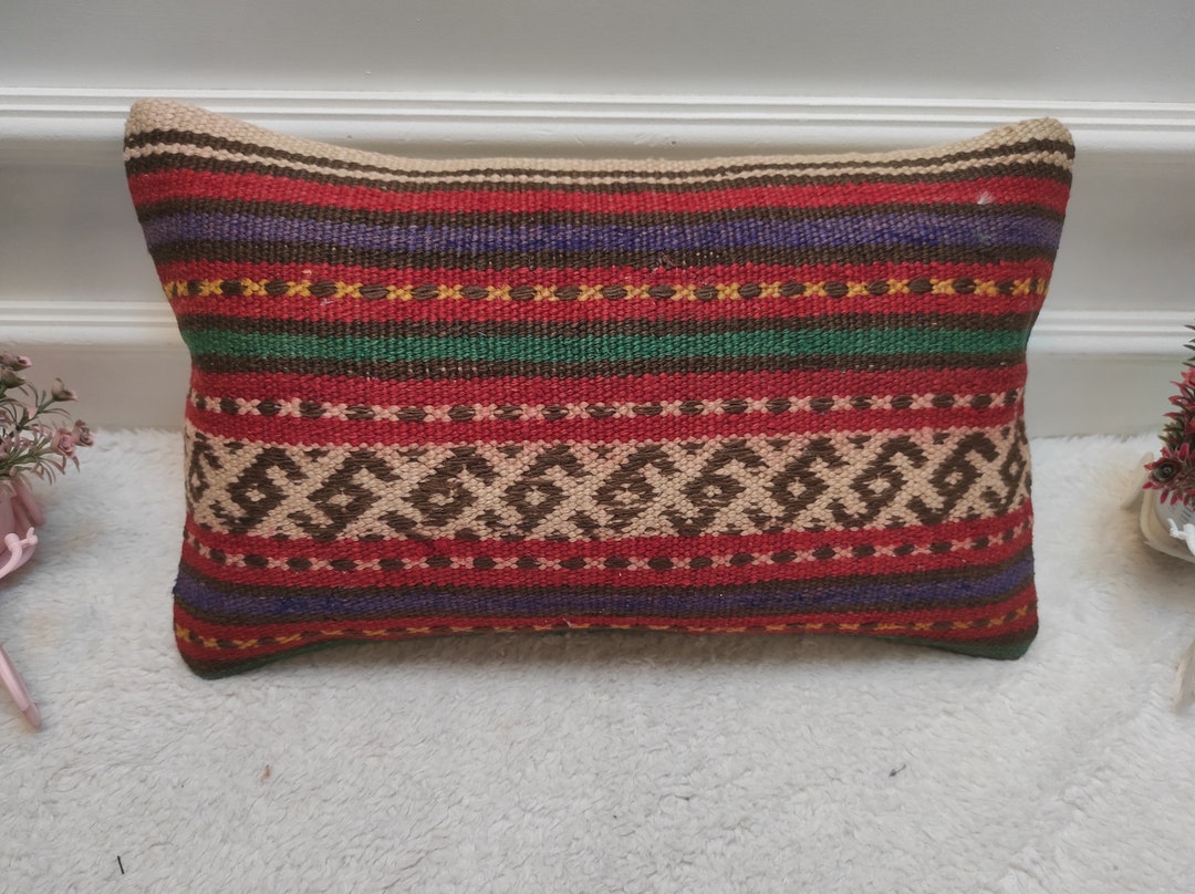 Red Lumbar Pillow Lumbar Pillow Handmade Lumbar Pillow Etsy
