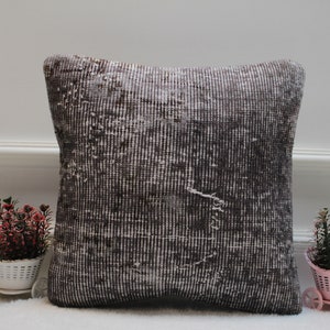 Gray Colors Decorative Turkish Rug Pillow, Square Pillow, Throw Pillow, Home Decor Pillow, Home Design, Turkish Rug, Pillow Case, 16x16 inch