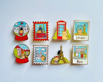 Épingles en émail de Paris | Les épingles de vacances de Pippi | Broche Paris | Notre-Dame | Broche souvenir de la Tour Eiffel | Arc de Triomphe | Sacré-Cœur