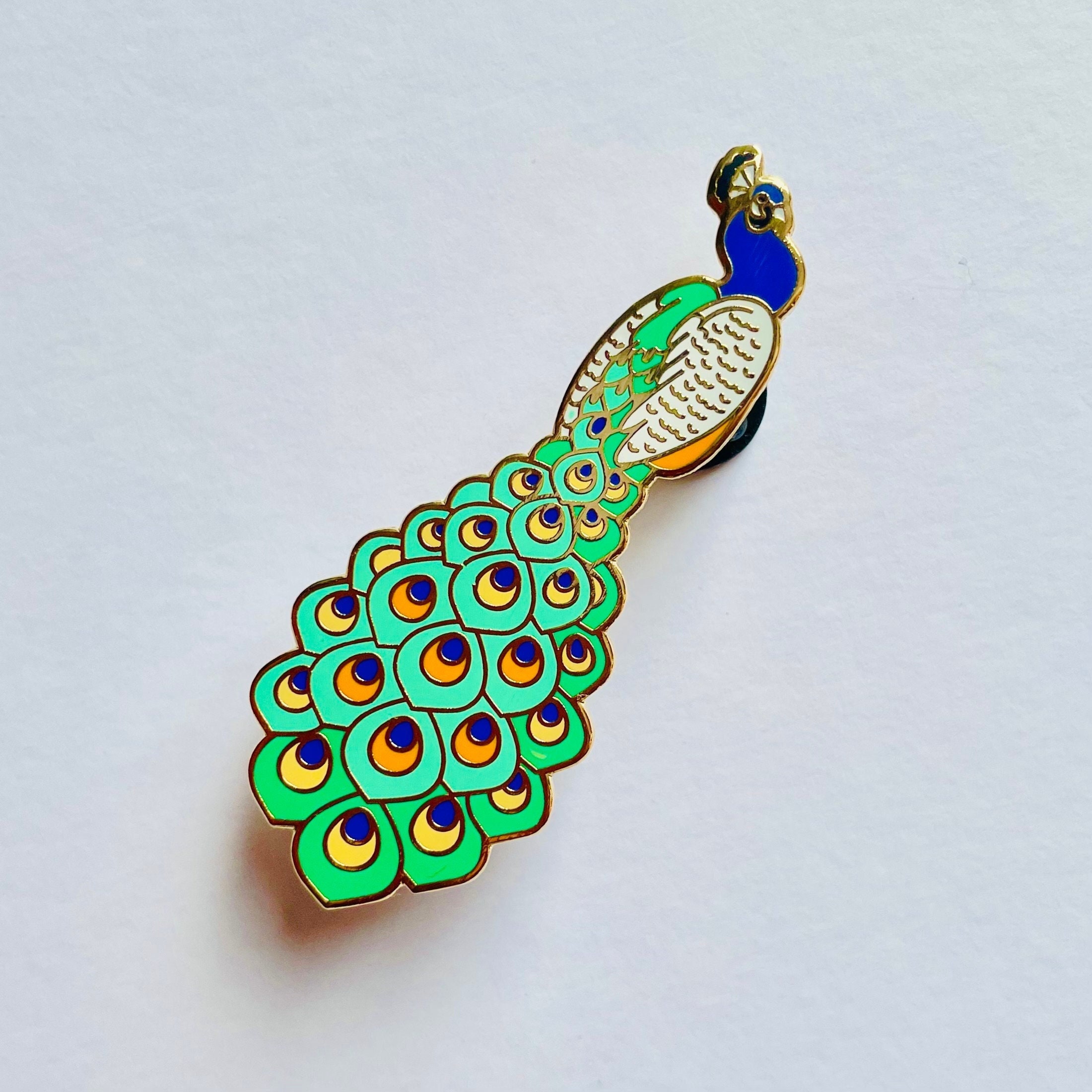 Peacock lapel pin Etsy