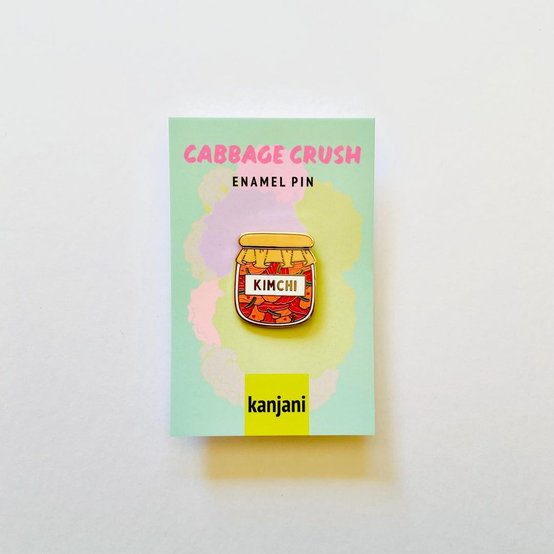 Kimchi Enamel Pin, Cabbage Crush, Picnic, Fresh Produce, Filler ...