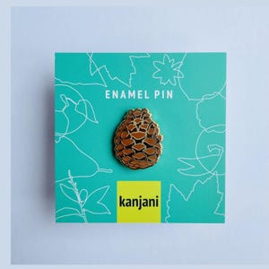 Pine Cone Enamel Pin - Small Autumn Badge for Jackets, Christmas gift, stocking stuffer, Advent calendar