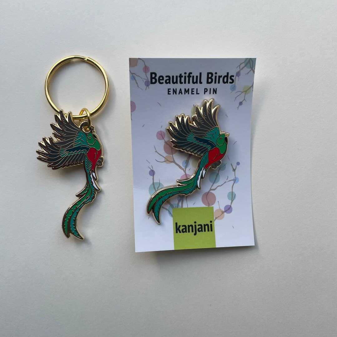 Quetzal Pin & Keychain Set Mocinno Resplendent Quetzal Etsy