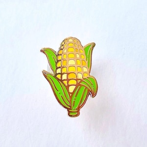 Sweetcorn Enamel Pin: Autumn Harvest Vegetable (Locking Back Option), Christmas gift, stocking stuffer, Advent calendar