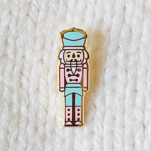NUTCRACKER ENAMEL PIN - Pink Mini Lapel Badge, Christmas gift, stocking stuffer, Advent calendar