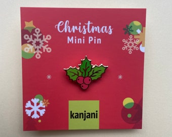 Holly Enamel Pin | Holly mini pin | Holly pin | Winter enamel pin | Christmas enamel pin | Christmas gift pin | Holly berries enamel pin
