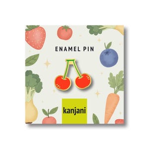 Épingle en émail cerises, cadeau de haricot végétal, insigne végétalien sain, décor de ferme de récolte d'automne