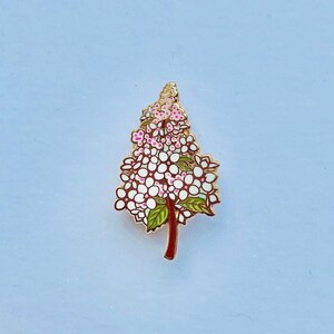 Hydrangea Flower Pin - Pastel Pink and White Brooch, Christmas gift, stocking stuffer, Advent calendar