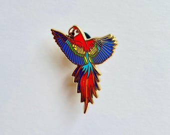 Macaw Enamel pin gift, Bird, Parrot, gift for her, birdwatching, birder,